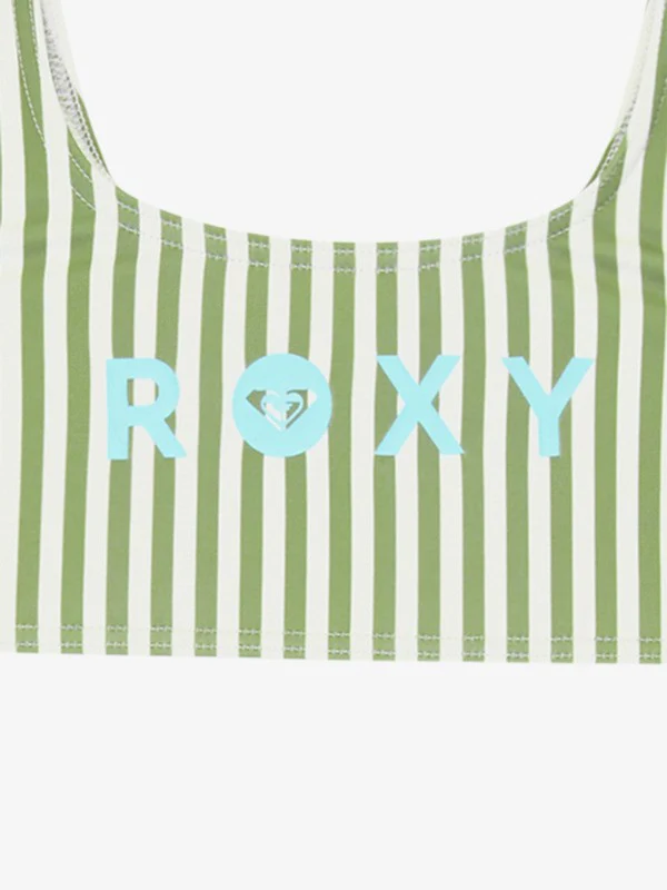 Roxy Kids' Bico Active Bralette Bikini Set (6-16 Years) Oil Green Vert Moda Stripe ERGX203689-GLD4 - Image 3