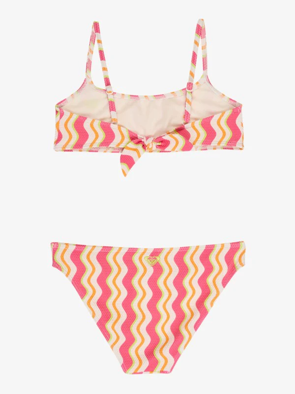 Roxy Kids' Bold Waves Two Piece Bralette Bikini Set (12-16 Years) Papaya Bold Waves ERGX203706_XMNG - Image 2