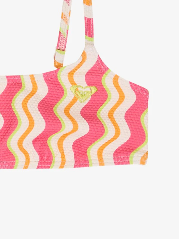 Roxy Kids' Bold Waves Two Piece Bralette Bikini Set (12-16 Years) Papaya Bold Waves ERGX203706_XMNG - Image 3