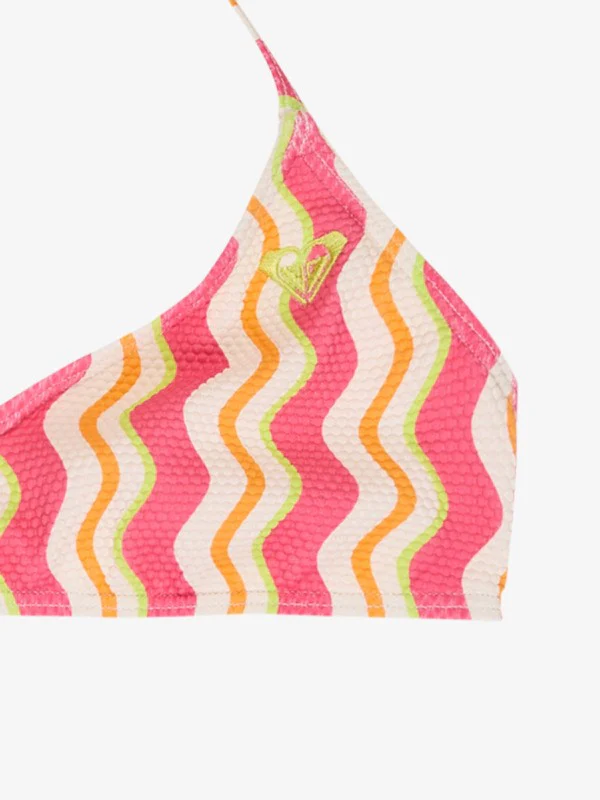 Roxy Kids' Bold Waves Two Piece Bralette Bikini Set (6-10 Years) Papaya Bold Waves ERGX203705_XMNG - Image 3