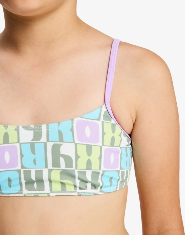 Roxy Kids' Letter Up Two Piece Bralette Set (8-14 Years) Oil Green ERGX203696-GLD8 - Image 3