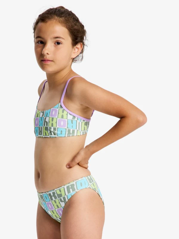Roxy Kids' Letter Up Two Piece Bralette Set (8-14 Years) Oil Green ERGX203696-GLD8 - Image 6