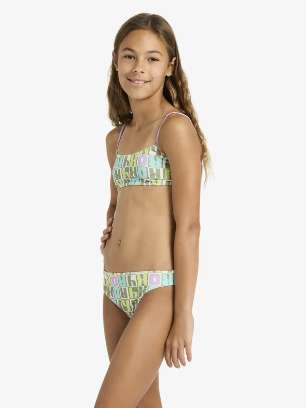 Roxy Kids' Letter Up Two Piece Bralette Set (8-14 Years) Oil Green ERGX203696-GLD8 - Image 7