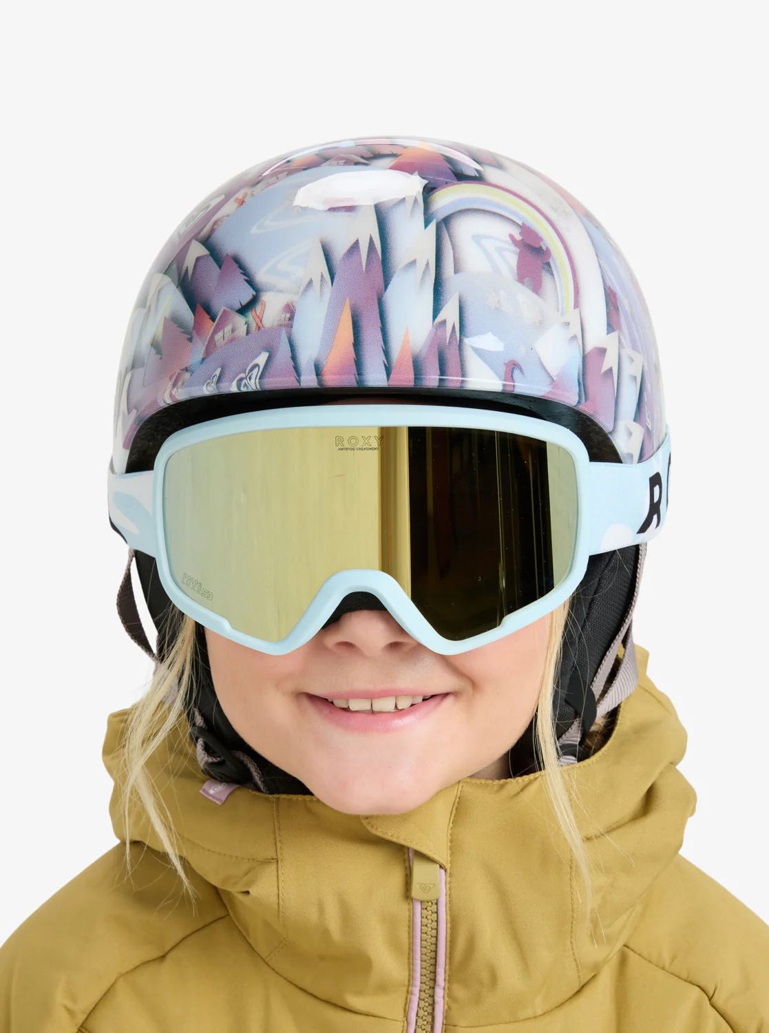 Roxy Kids' Missy Ski/Snowboard Goggles Big Flowers/Clux Ml Lt Blue S3 ERGTG03026-BDF0 - Image 2