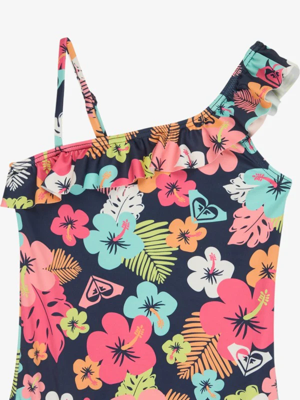 Roxy Kids' Morning Flower One Piece Swimsuit (2-7 Years) Μood Ιndigo Μorning Flowers Tw ERLX103129-BSP6 - Image 3