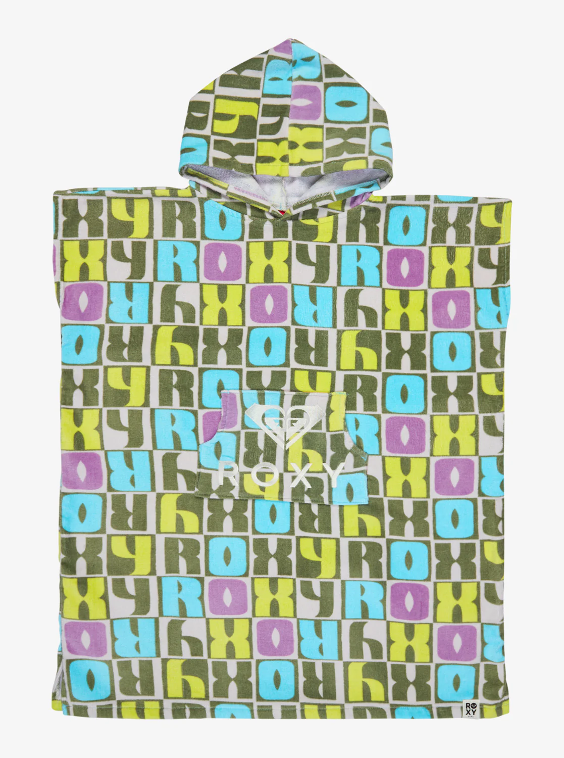 Roxy Kids' Rg Stay Magical Printed Poncho Towel Oil Green Letter Up ERGAA03220-GLD8