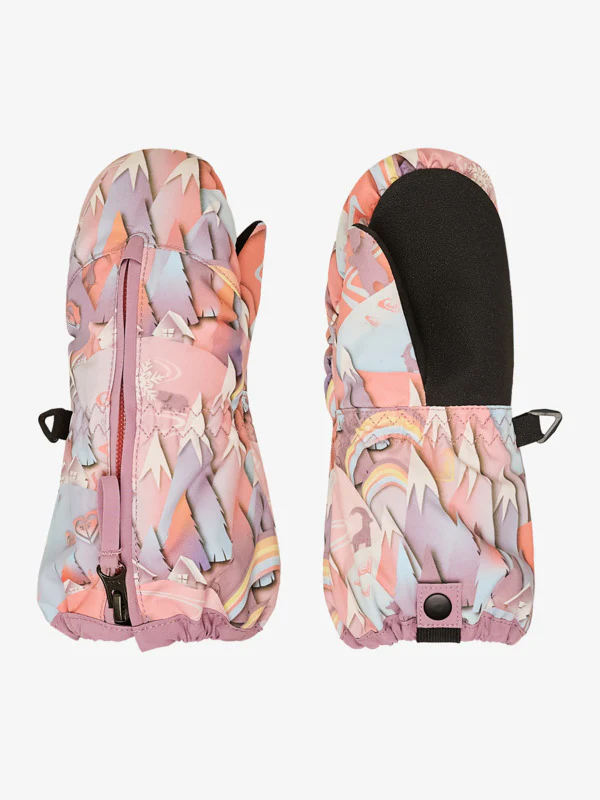 Roxy Kids' Snow Up Mittens Snow Gloves Coral Chic Papercut ERLHN03013-NKN2