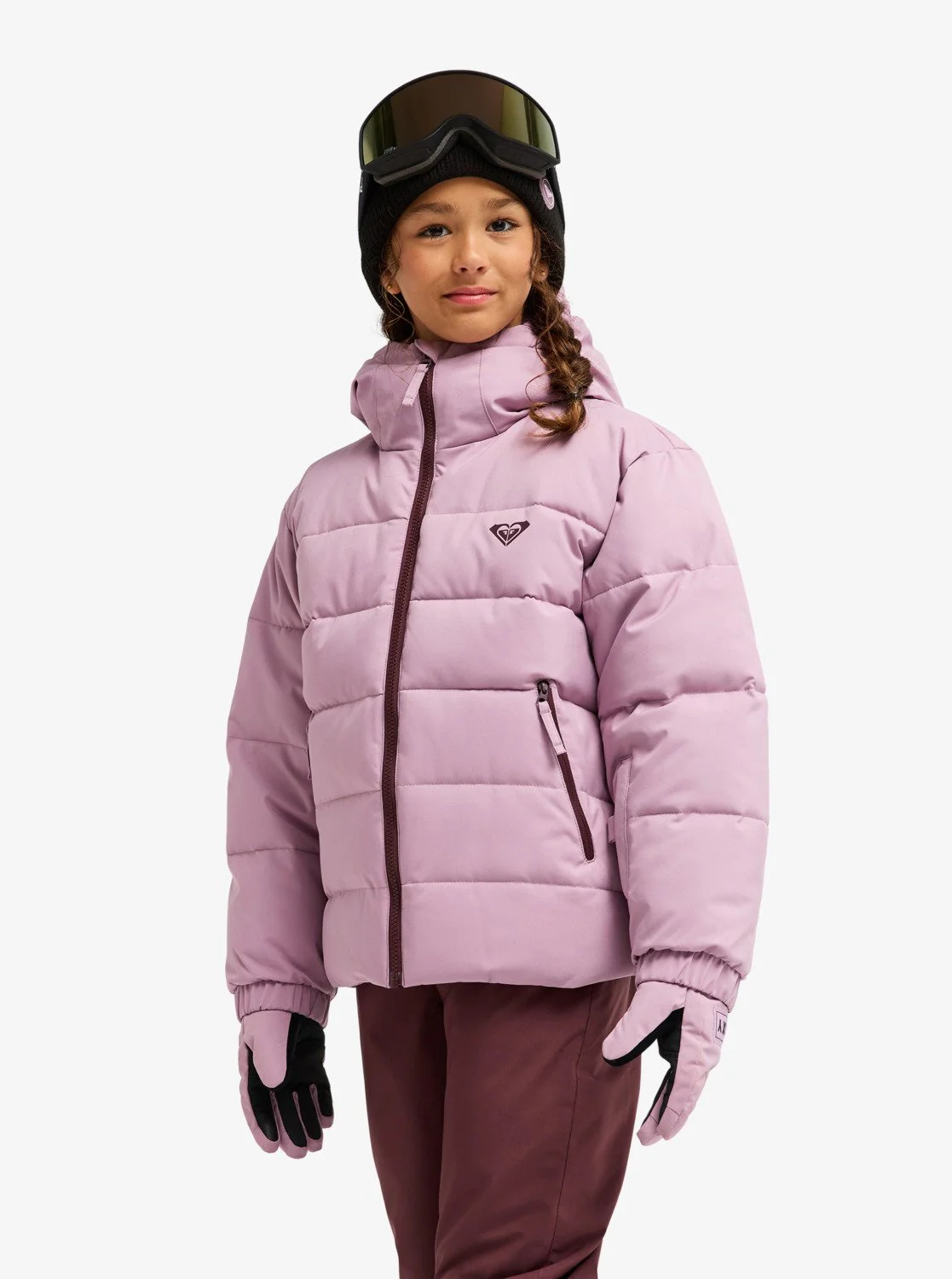 Roxy Kids' Snowyhill Puffy 10K Snow Jacket (8-16 Years) Discreet Mauve ERGTJ03205-MGQ0 - Image 3