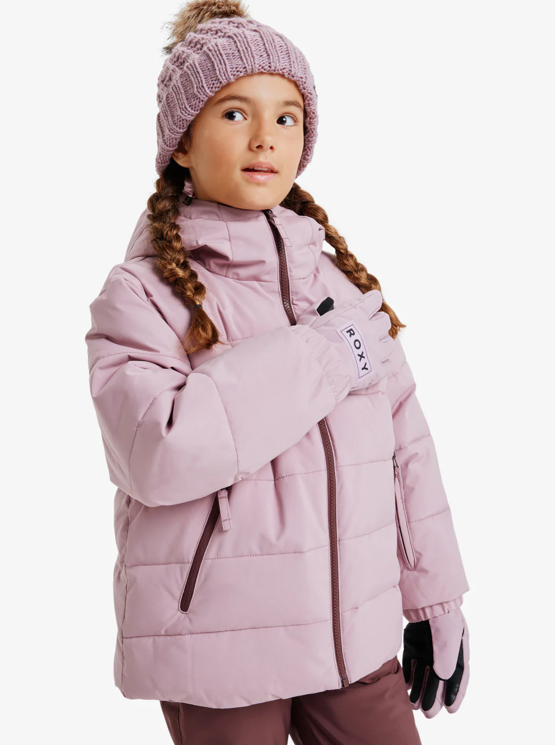 Roxy Kids' Snowyhill Puffy 10K Snow Jacket (8-16 Years) Discreet Mauve ERGTJ03205-MGQ0 - Image 7