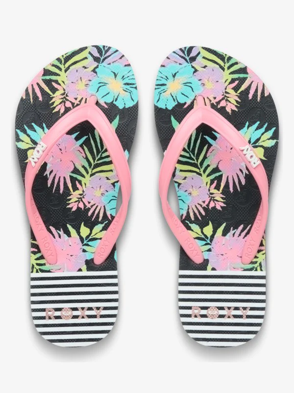 Roxy Kid's Viva Stamp Flip Flops Black Multi ERGL100014-KMI1 - Image 3