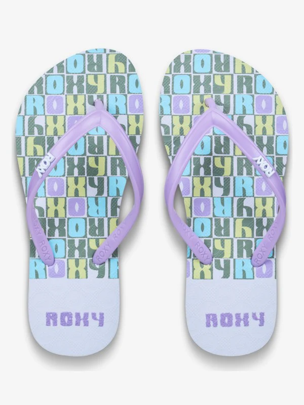 Roxy Kid's Viva Stamp Flip Flops Purple ERGL100014-PUR - Image 4