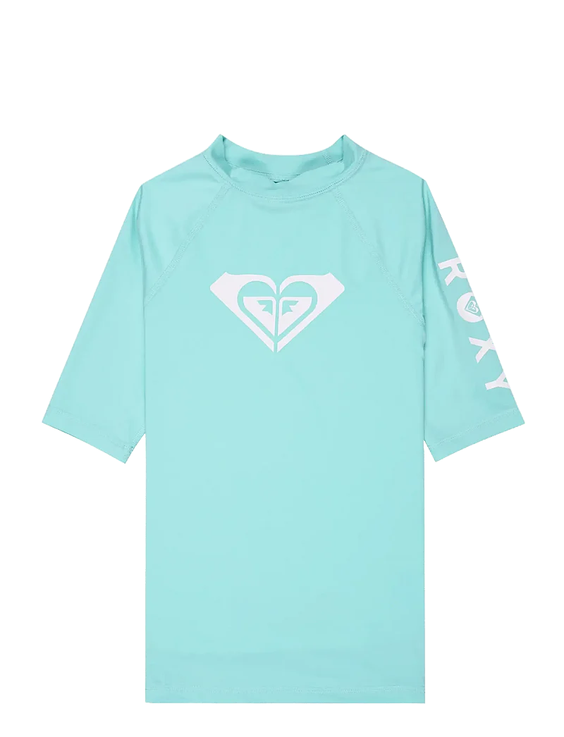 Roxy Kids' Whole Hearted SS Rash Vest Aqua Splash ERGWR03491-BZG0