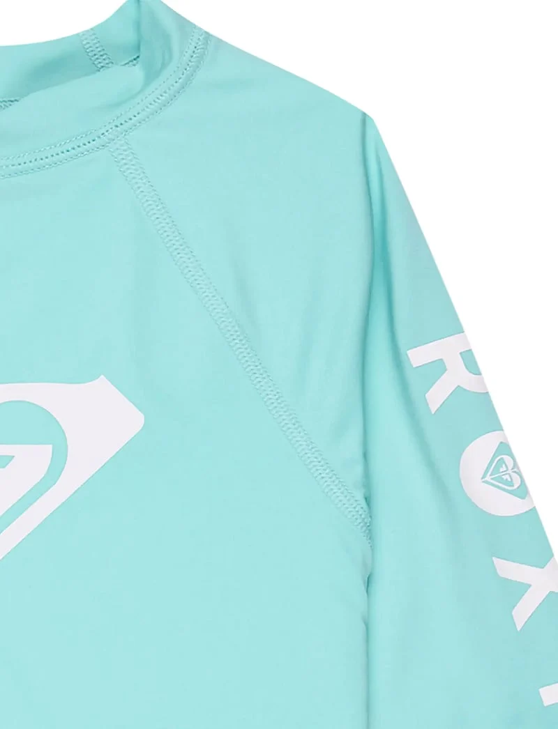 Roxy Kids' Whole Hearted SS Rash Vest Aqua Splash ERGWR03491-BZG0 - Image 3