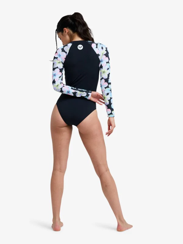 Roxy Women's Active Long Sleeve One Piece Swimsuit Anthracite Im Fleur Real ERJWR03927-KVJ7 - Image 7