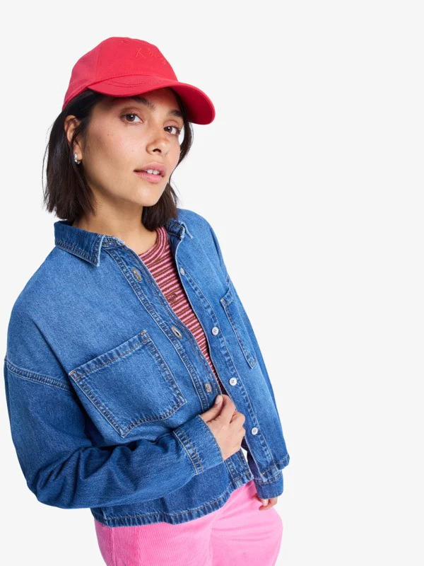 Roxy Women's Another Reflect Long Sleeve Denim Shirt Medium Blue ERJWT03704-BMTW - Image 4