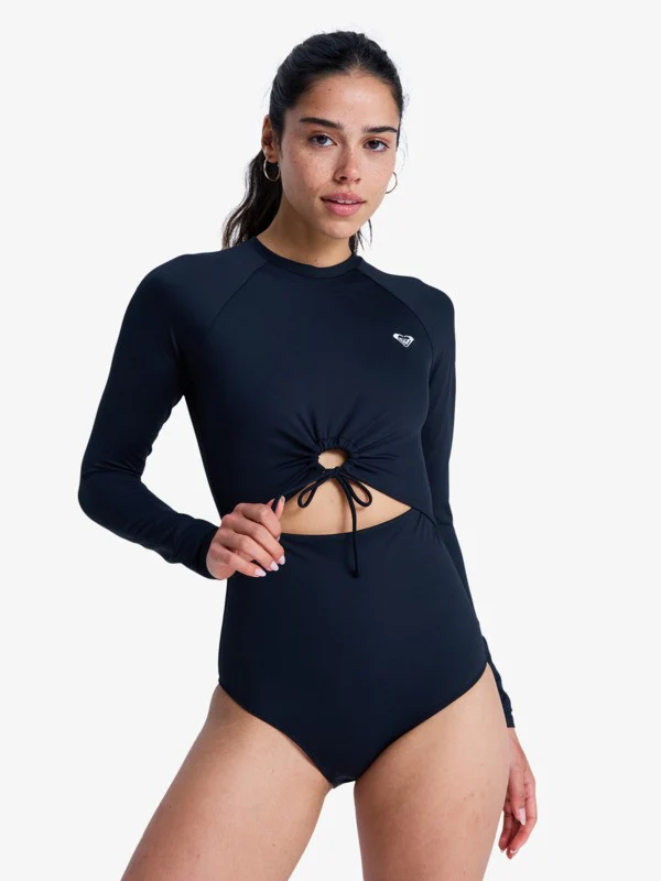 Roxy Women's Beach Essential Long Sleeve One Piece Swimsuit Anthracite ERJWR03935-KVJ0