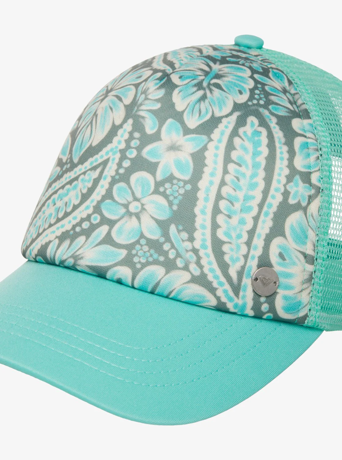 Roxy Women's Beautiful Morning Trucker Cap Oil Green Wildside Paisley ERJHA04434-GLD6 - Image 3