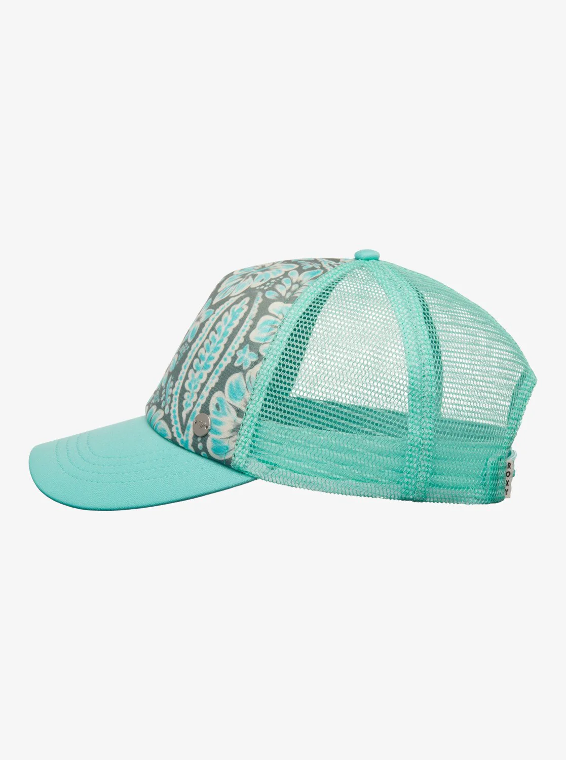 Roxy Women's Beautiful Morning Trucker Cap Oil Green Wildside Paisley ERJHA04434-GLD6 - Image 4