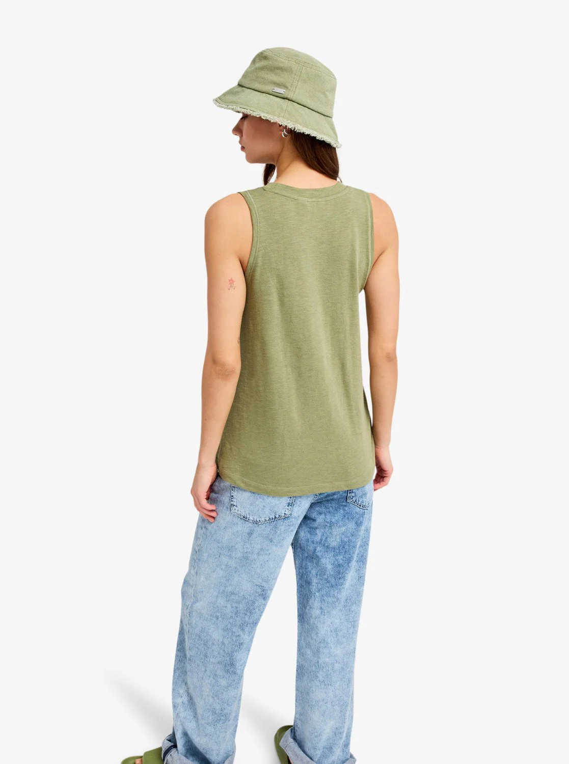 Roxy Women's Better Days Vest Top Oil Green ERJKT04385-GLD0 - Image 3
