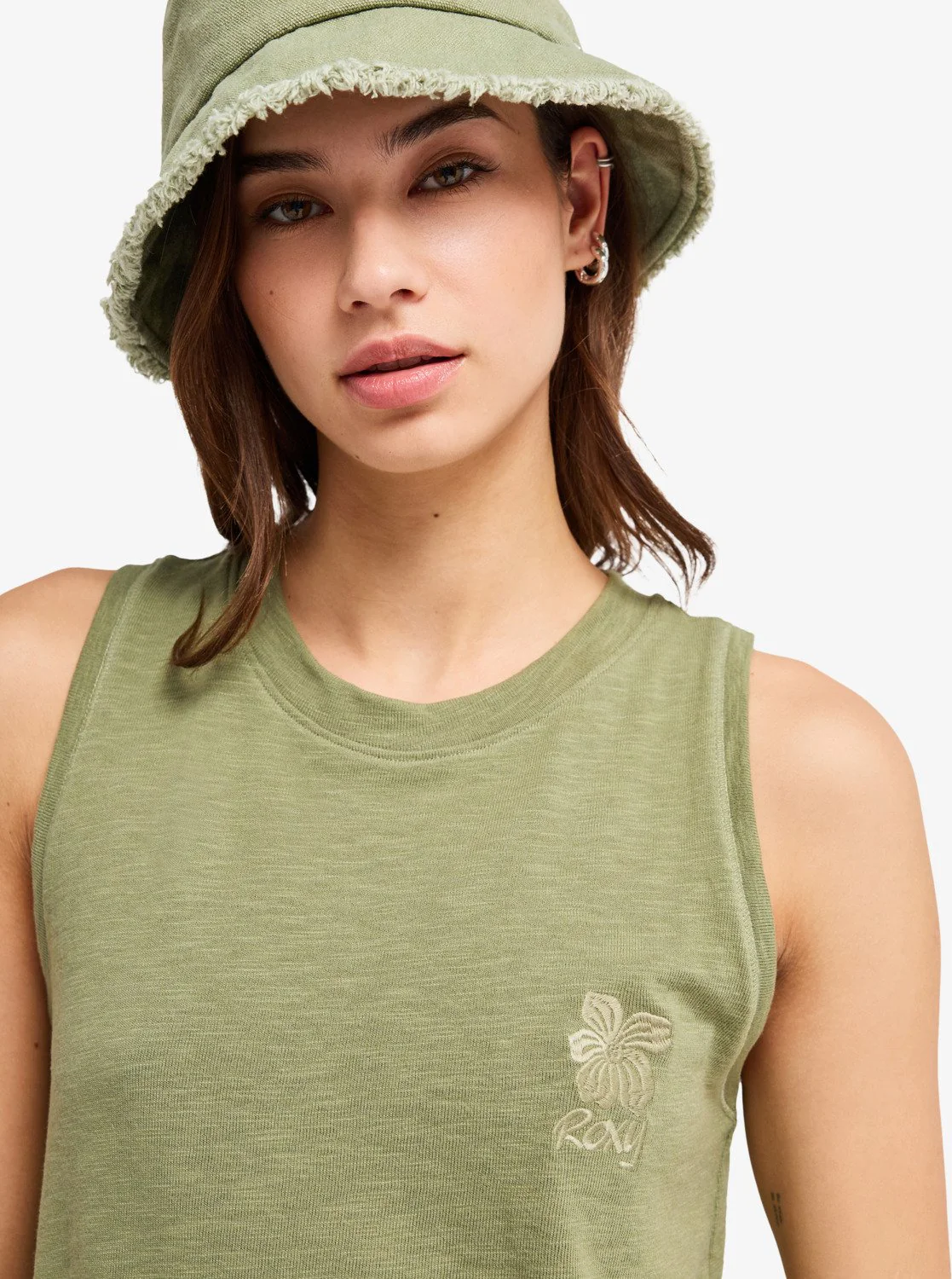 Roxy Women's Better Days Vest Top Oil Green ERJKT04385-GLD0 - Image 5