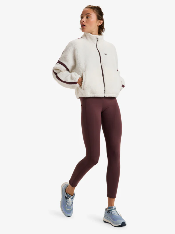 Roxy Women's Boundless Spirit Zippered Sherpa Jacket Whisper White ERJPF03220_WCF0 - Image 5