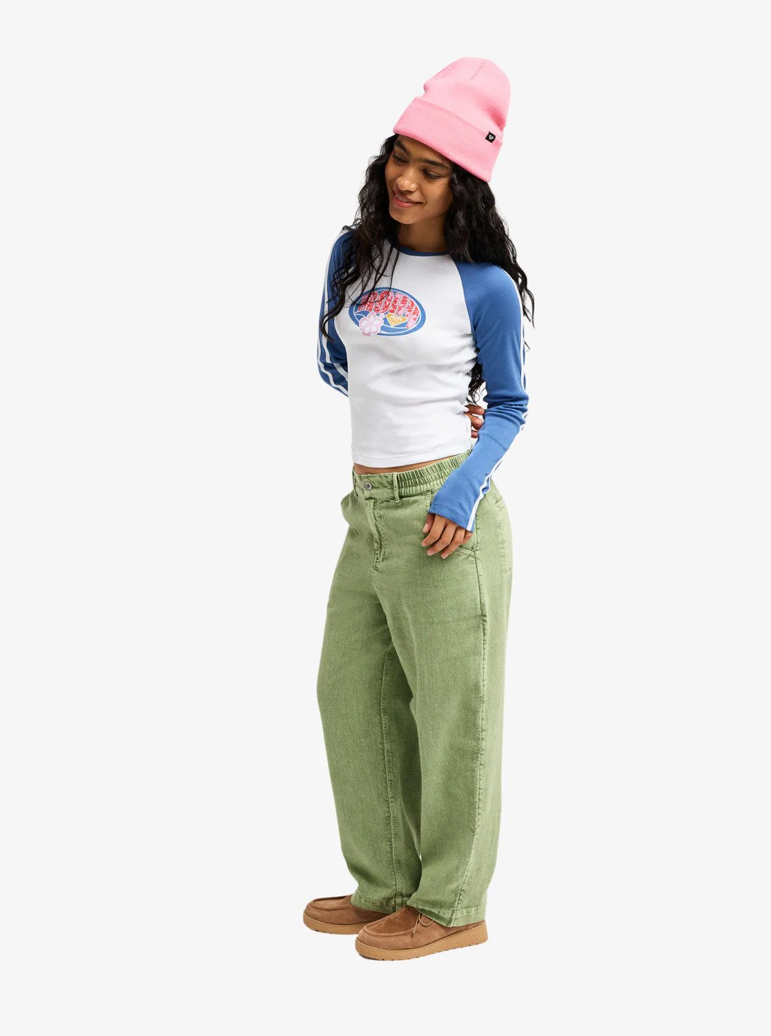 Roxy Women's Break My Soul Elastic Waist Pants Oil Green ERJNP03621-GLD0 - Image 7