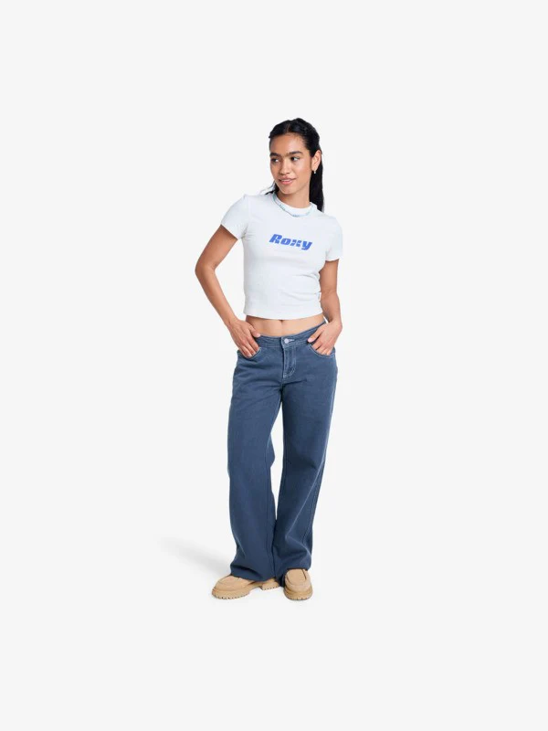 Roxy Women's Chloe Kim Pop Stitch Low Rise Relaxed Pants True Black ERJNP03687-KVJ0