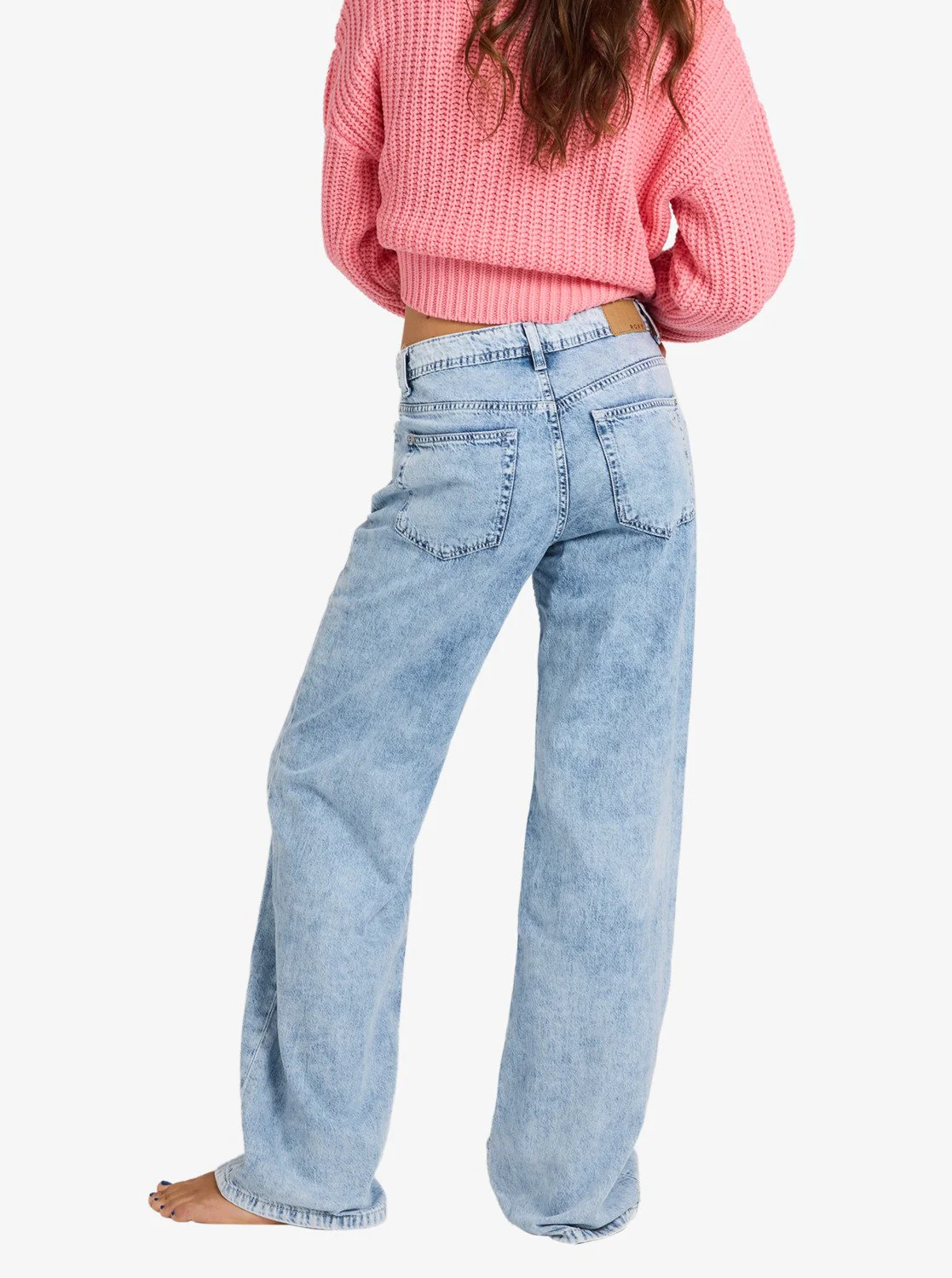 Roxy Women's Dawn Patrol Mid Loose Fit Denim Jeans Sunbleached ERJDP03340-BFB0 - Image 3