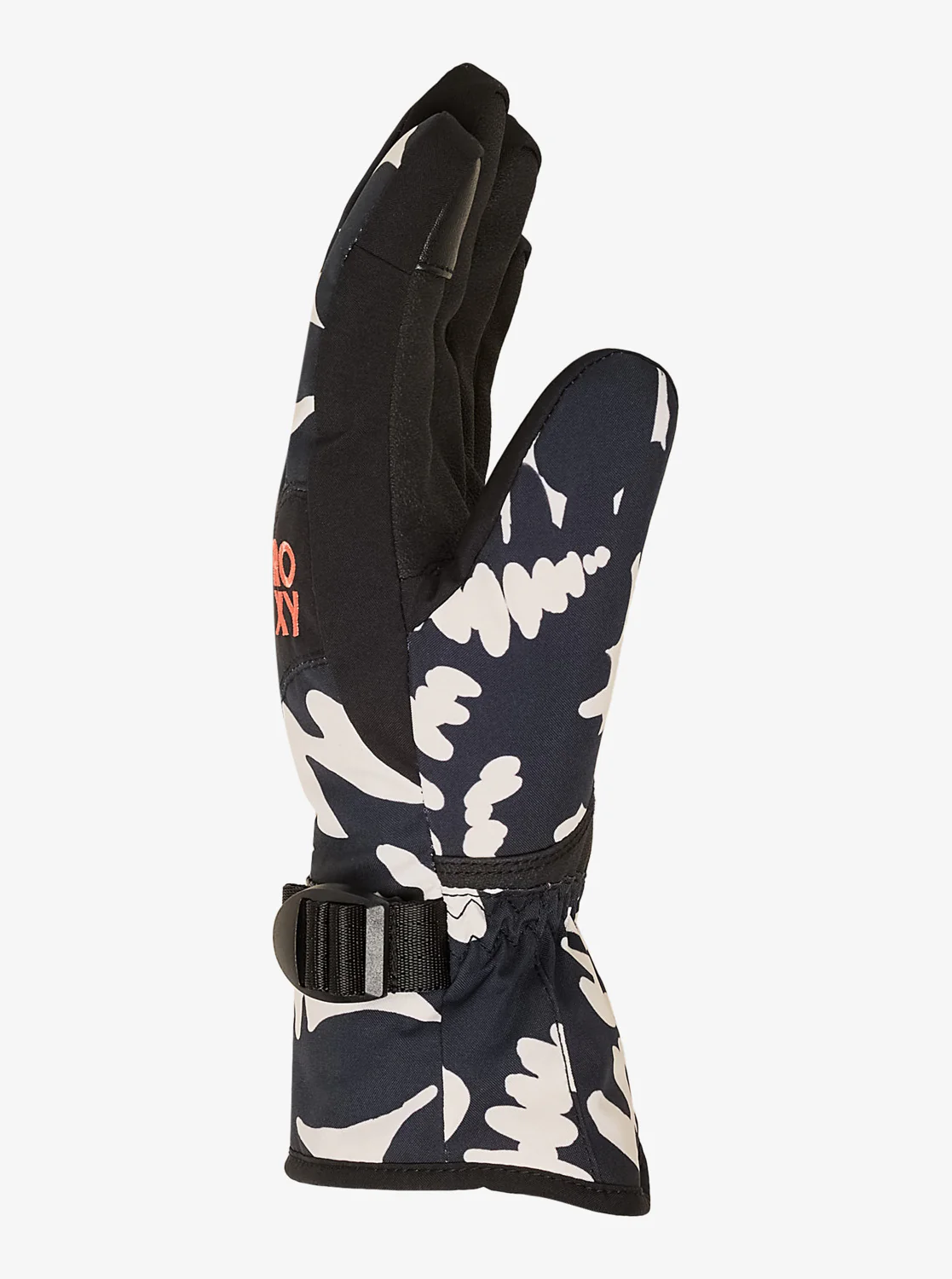 Roxy Women's Jetty Snow Gloves True Black Big Flower ERJHN03271-KVJ2 - Image 2