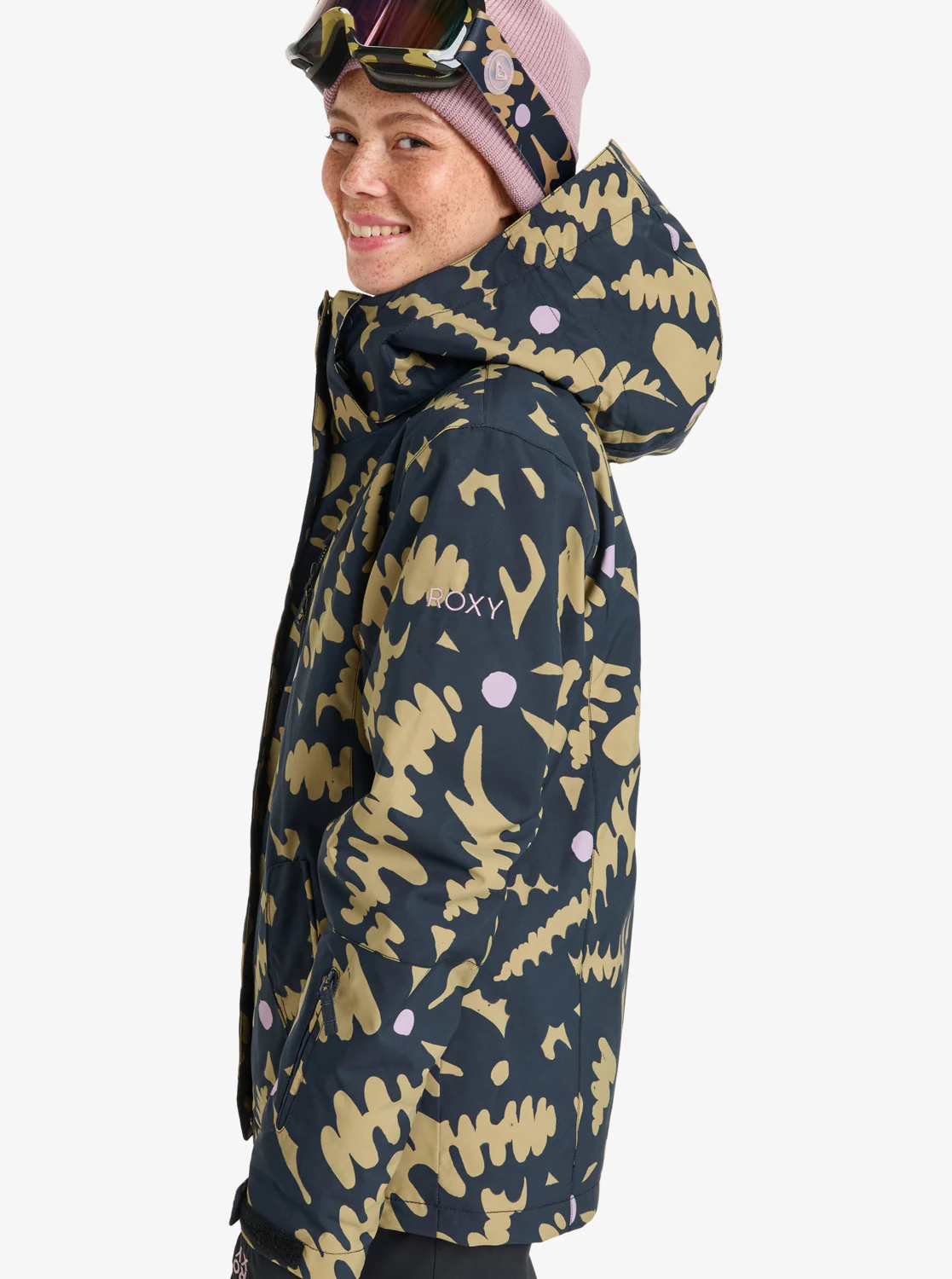Roxy Women's Jetty Snow Jacket Fennel Seed Big Flower ERJTJ03529-TMG1 - Image 3