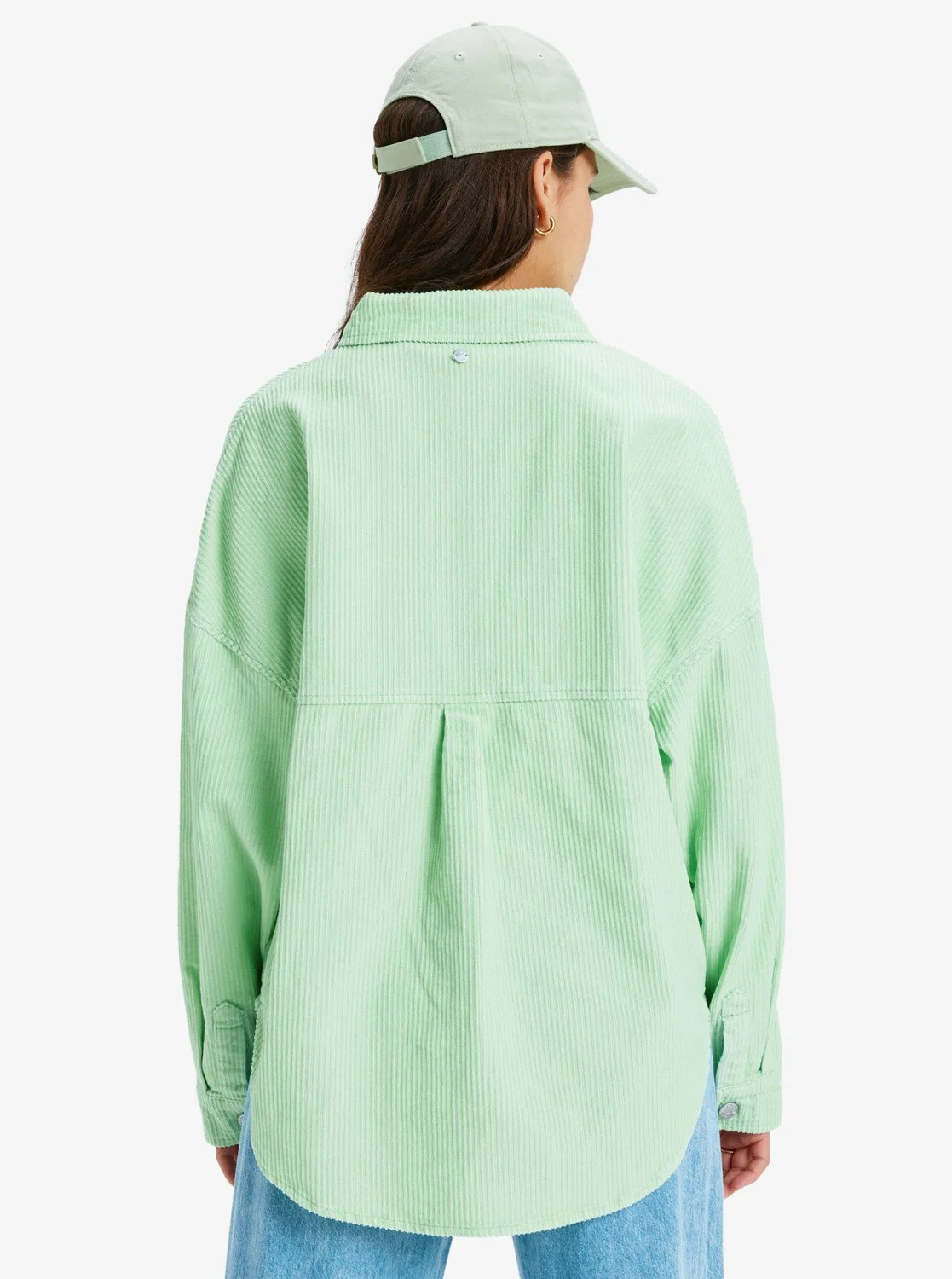 Roxy Women's Kick Back Washed Oversized Corduroy Jacket Pistachio Green ERJWT03697-GED0 - Image 2