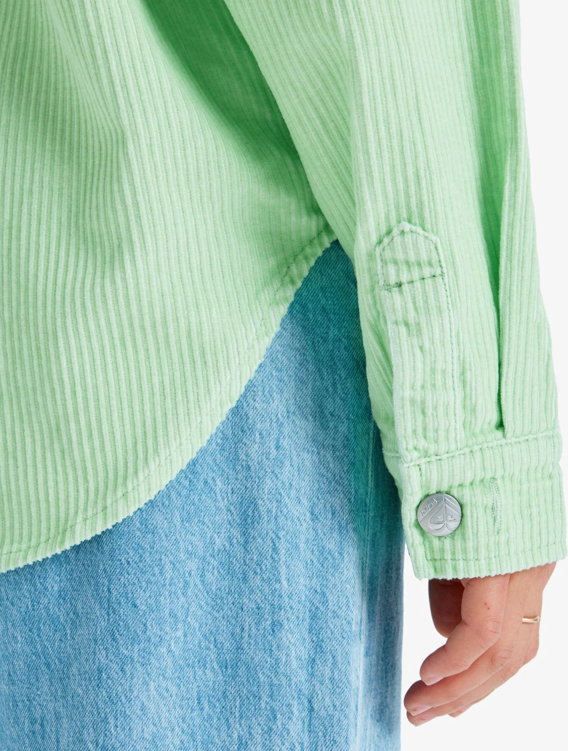 Roxy Women's Kick Back Washed Oversized Corduroy Jacket Pistachio Green ERJWT03697-GED0 - Image 6