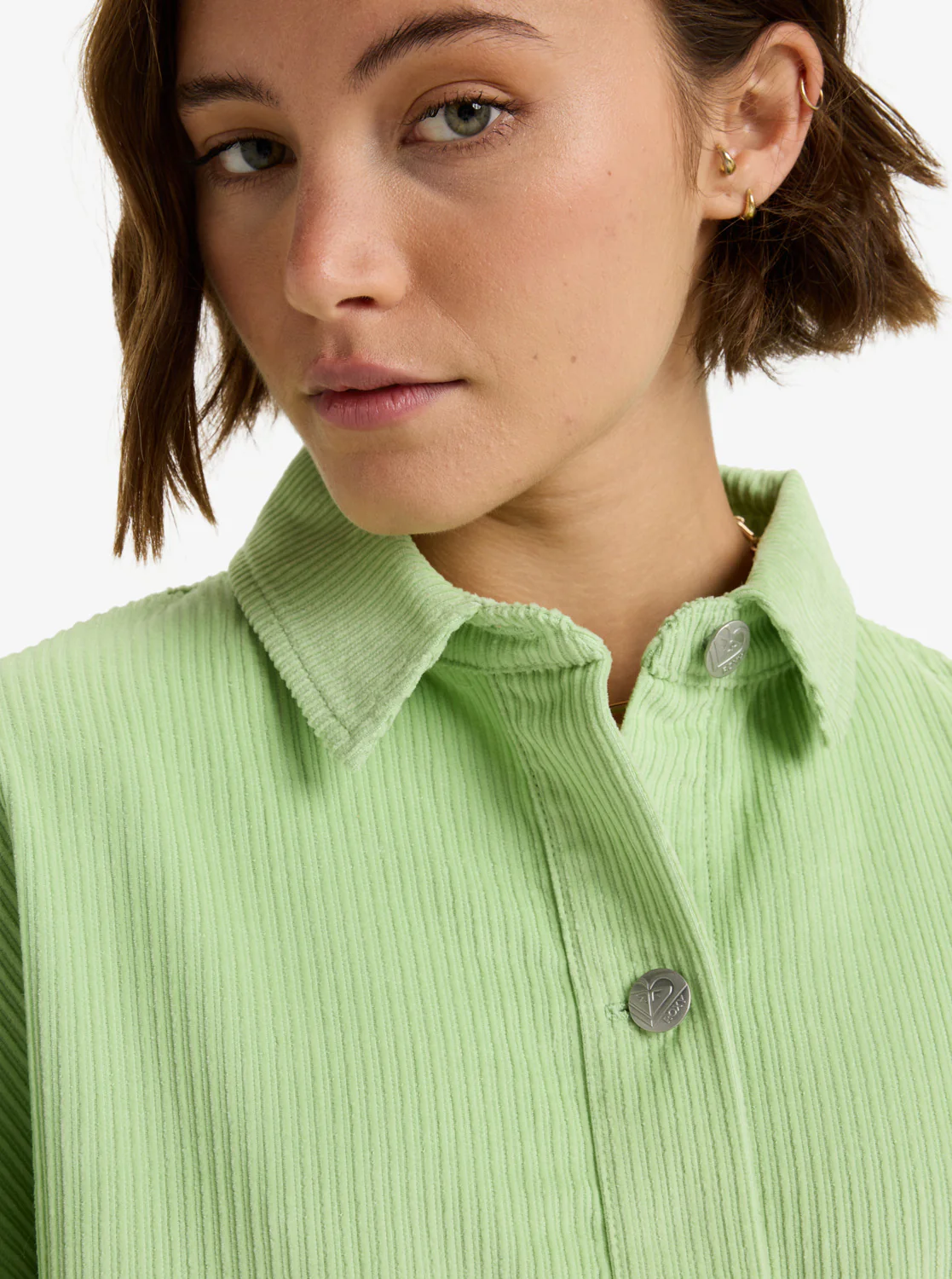 Roxy Women's Kick Back Washed Oversized Corduroy Jacket Pistachio Green ERJWT03697-GED0 - Image 8