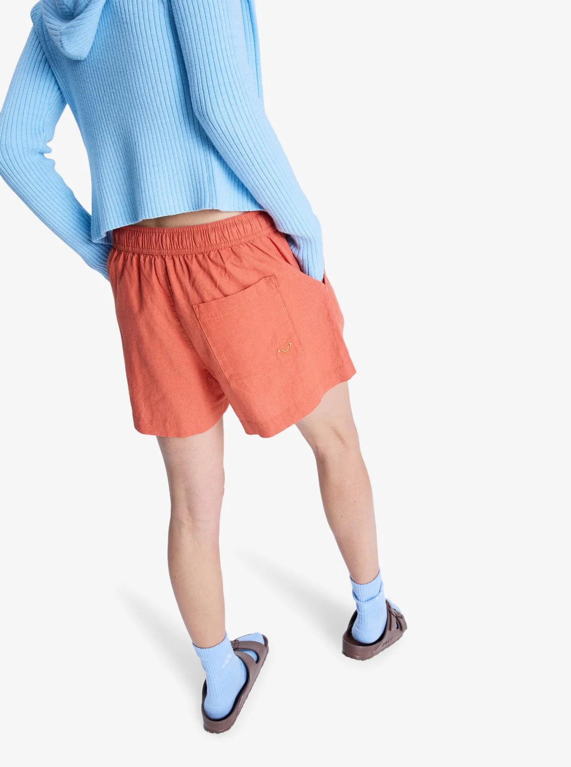 Roxy Women's Lekeitio Break Elasticated Waist Beach Shorts Apricot Brandy ERJNS03490-MLN0 - Image 2