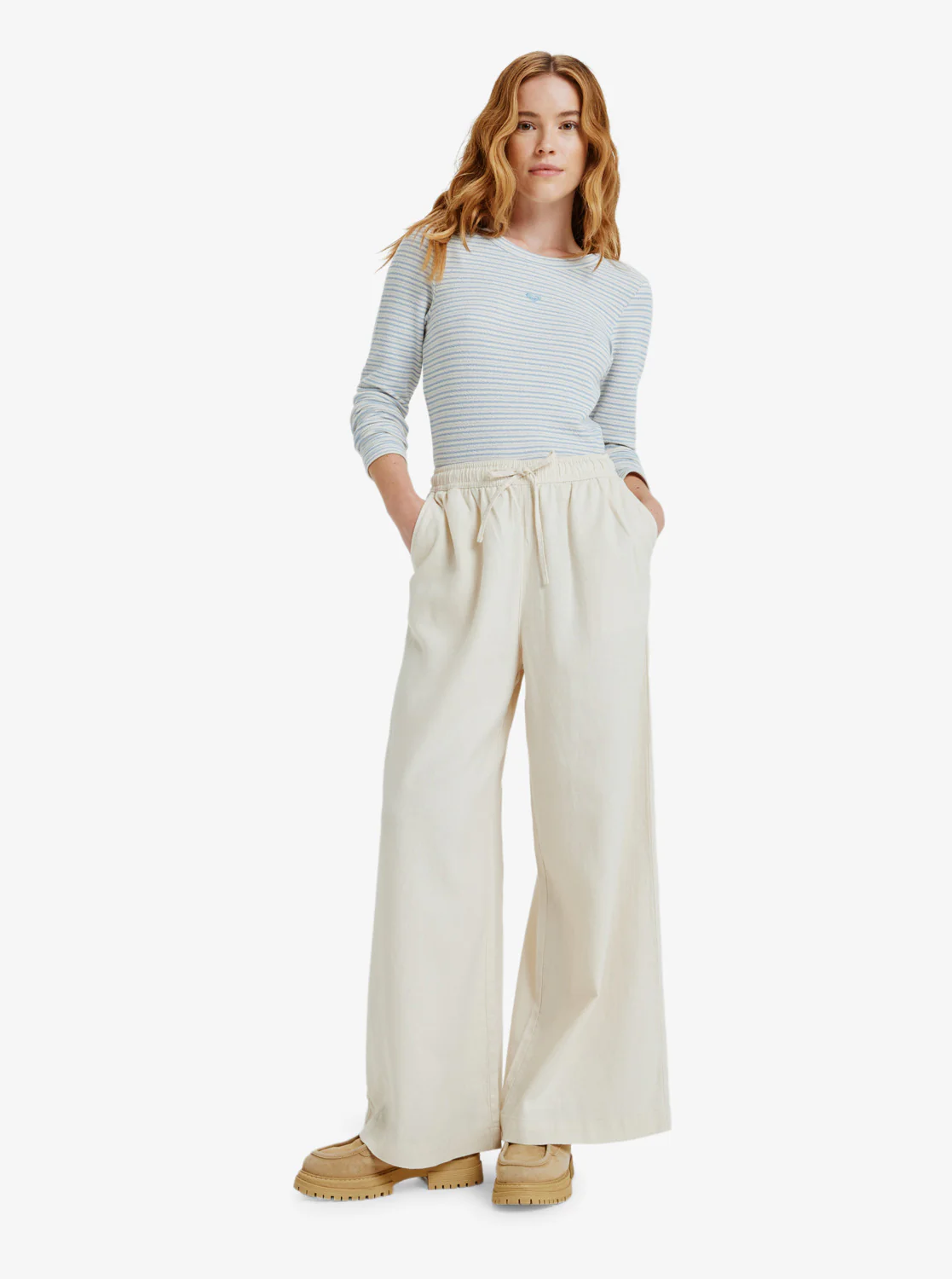 Roxy Women's Lekeitio Break Mid Easy Wear Lightweight Trousers Parchment ERJNP03545-TEC0 - Image 4