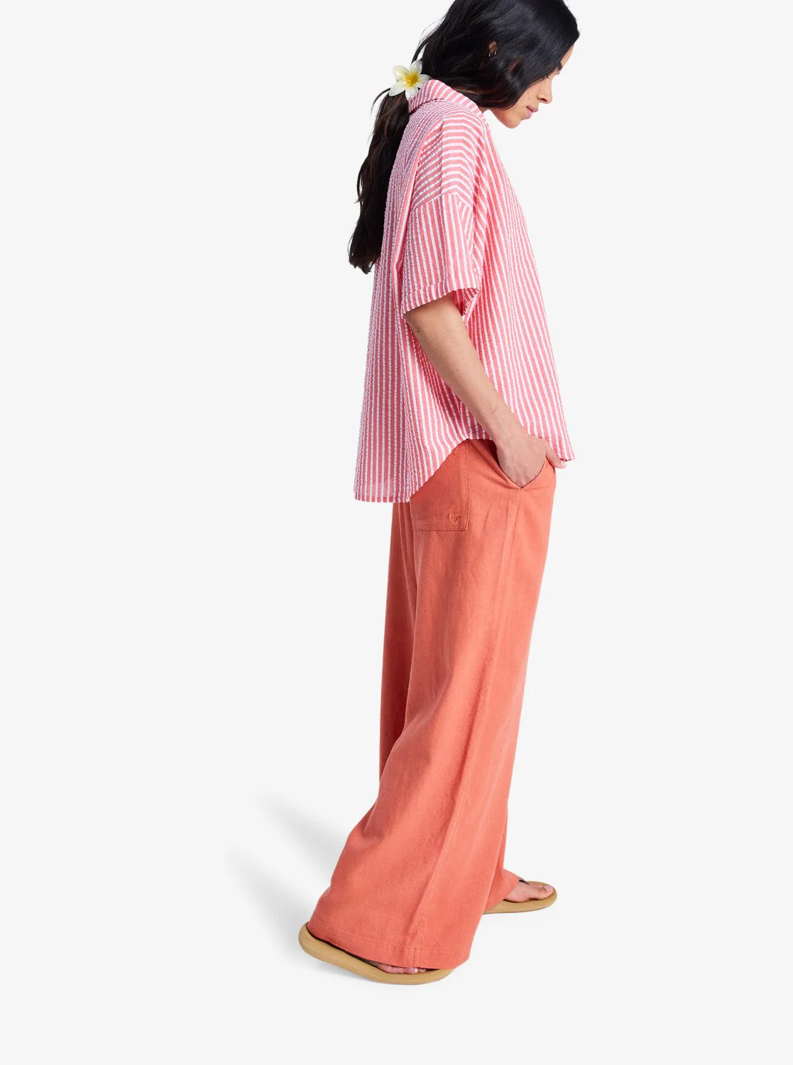 Roxy Women's Lekeitio Break Mid Lightweight Trousers Apricot Brandy ERJNP03545-MLN0 - Image 3