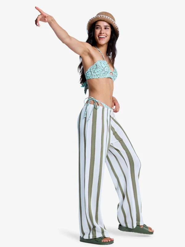 Roxy Women's Nalu Sunset Beach Pants Oil Green ERJX603504-GLD0 - Image 5