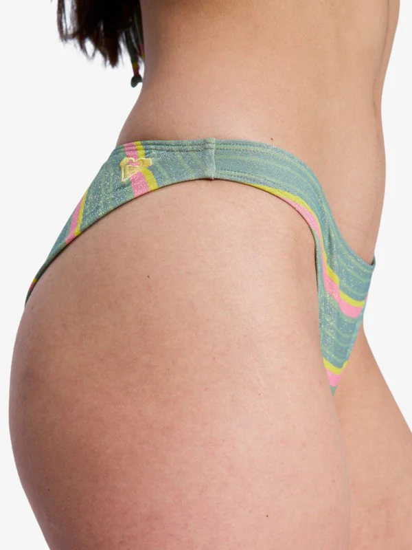 Roxy Women's Ocean Dreamer Bikini Bottoms Oil Green Say It With Stripes ERJX405183-GLD3 - Image 3