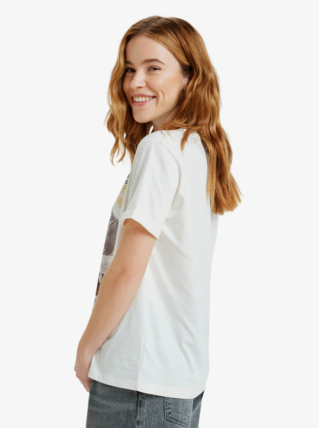 Roxy Women's Oceanregular Poster Short Sleeve T-Shirt Egret ERJZT06017_WBS0 - Image 3