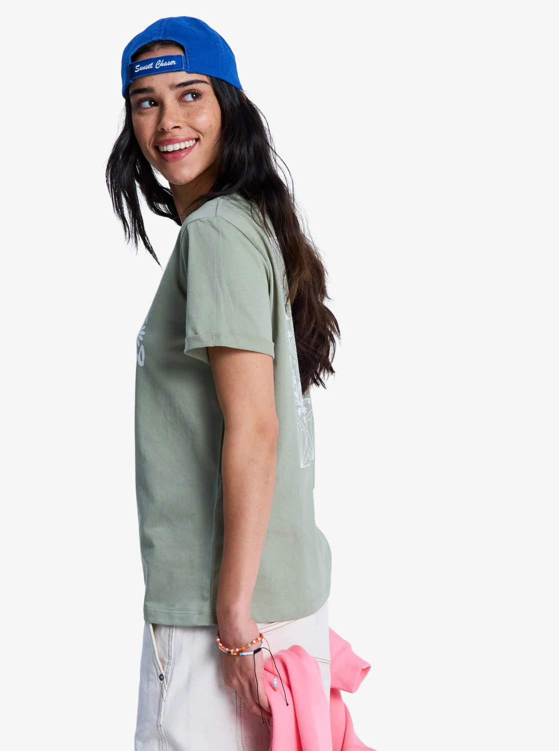 Roxy Women's Oceanregular Short Sleeve T-Shirt Oil Green ERJZT06110-GLD0 - Image 3