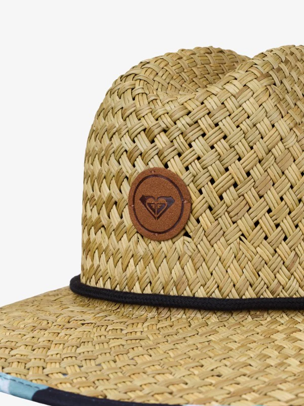 Roxy Women's Pina To My Colada Printed Sun Hat Anthracite Spring Charming ERJHA04465_KVJ5 - Image 4