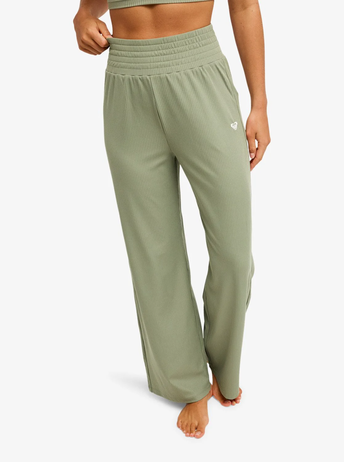 Roxy Women's Rise & Vibe Workout Pants Oil Green ERJNP03692-GLD0
