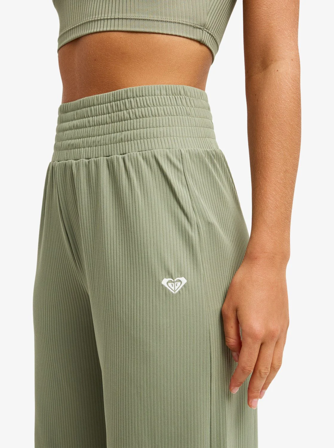 Roxy Women's Rise & Vibe Workout Pants Oil Green ERJNP03692-GLD0 - Image 4