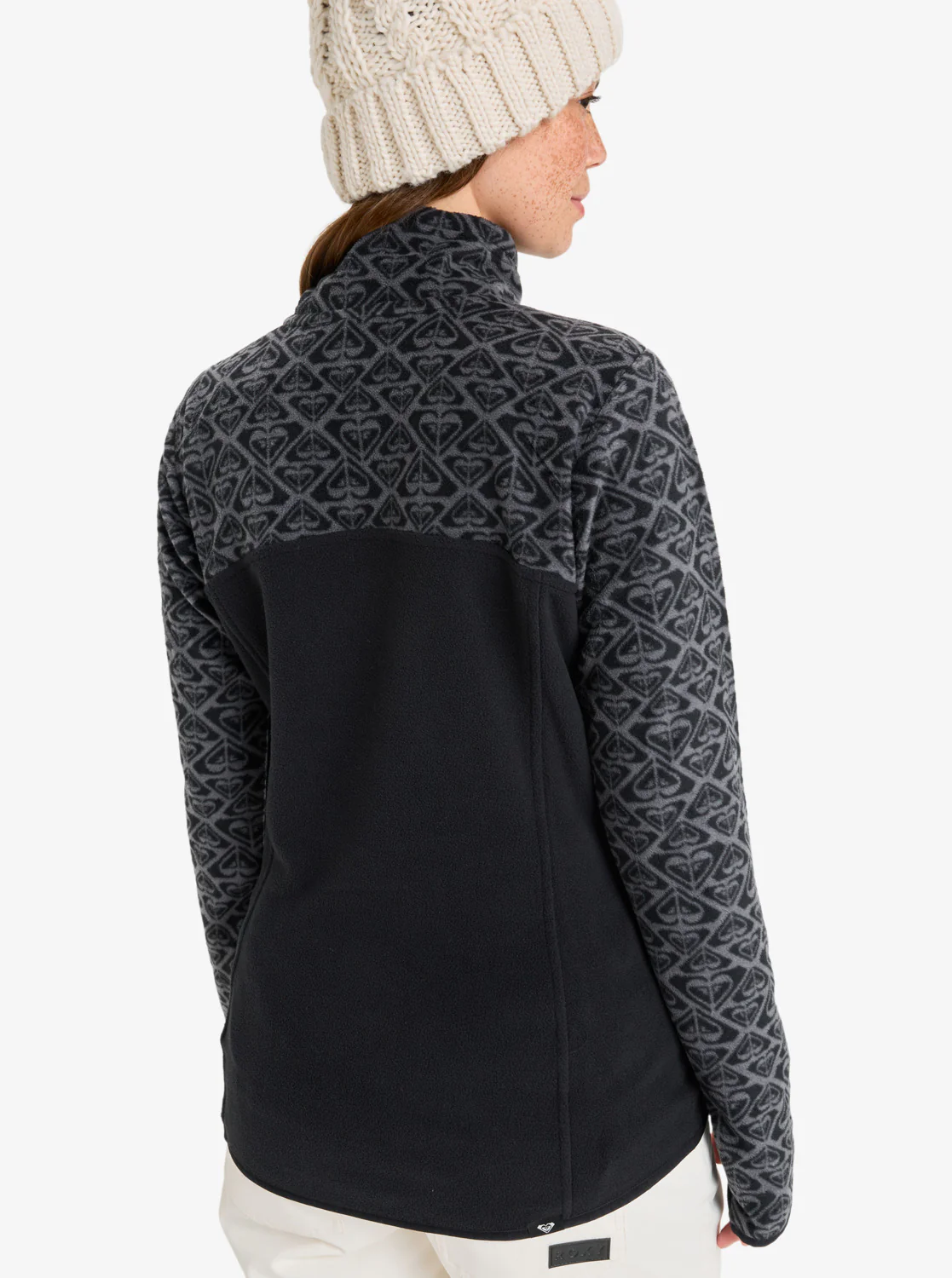 Roxy Women's Sayna Half Zip Technical Mid Layer True Black Roxygram Tonal ERJFT04831_KVJ5 - Image 2