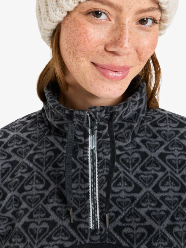 Roxy Women's Sayna Half Zip Technical Mid Layer True Black Roxygram Tonal ERJFT04831_KVJ5 - Image 5
