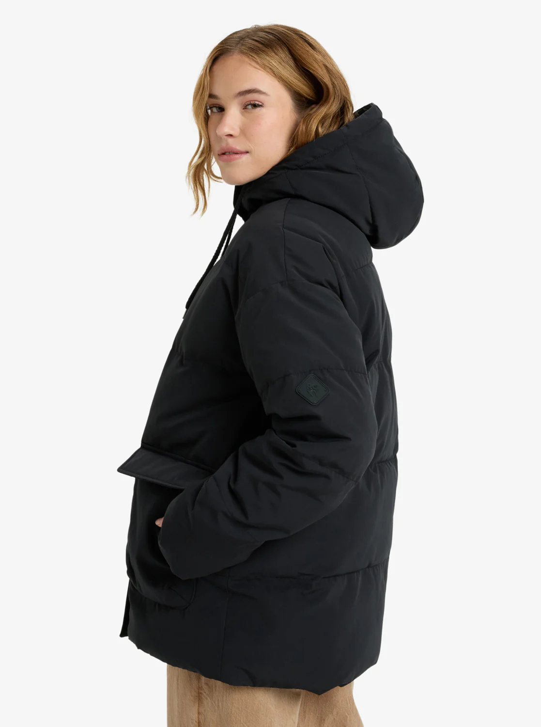Roxy Women's Seaside Memories Hooded Coat Jacket Black ERJJK03666-KVJ0 - Image 5