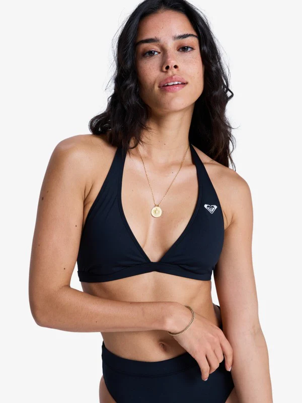 Roxy Women's Solid Essentials Bikini Top Anthracite ERJX305689-KVJ0