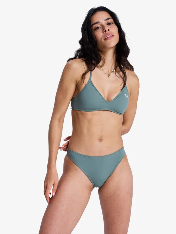 Roxy Women's Solid Essentials Moderate Bikini Bottoms Agave Green ERJX405210-GZC0
