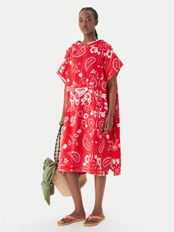 Roxy Women's Stay Magical Printed Poncho Towel Hibiscus Boho Bandana Bico ERJAA04433-RMZ7 - Image 2