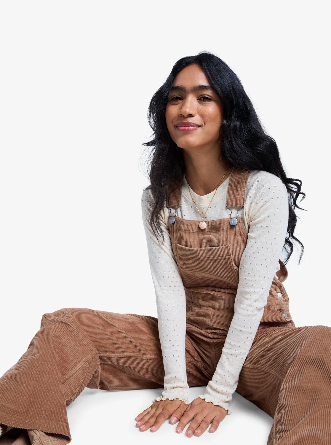 Roxy Women's Trailblazer Overall Cotton Corduroy Dungarees Woodsmoke ERJWO03022-CMA0 - Image 7